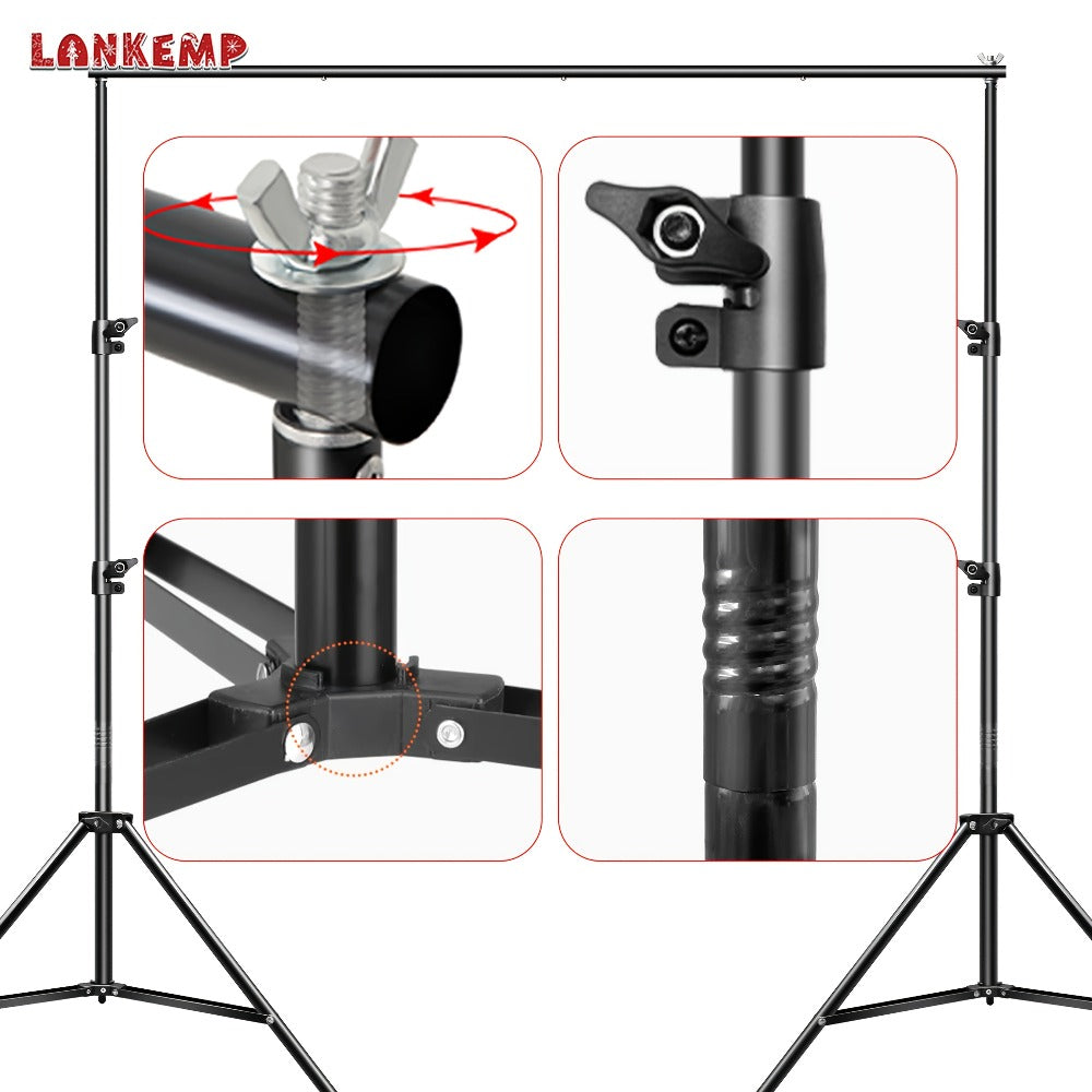Photography Backdrop Kit 6.6x6.6 Ft 2x2M with 4 Clips for Weddings Parties Photo Booth Events Decoration Projection Screen Background LANKEMP