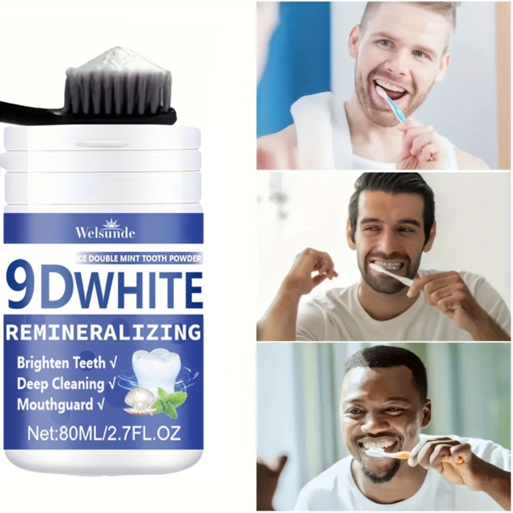 Hydroxyapatite Tooth Powder 3-Pack Remineralizing Whitening Deep Cleaning Mint Fresh Breath Enamel Repair Oral Care for Men Women 80ml Each Bottle