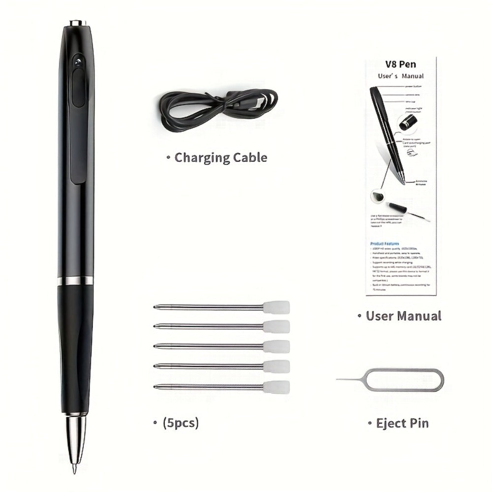 32GB Voice Activated Recorder with MP3 Player & 1080P Body Camera - Digital Recording Pen, Mini Belt Clip Design, Indoor Outdoor Surveillance, Conference Business Lecture Classroom