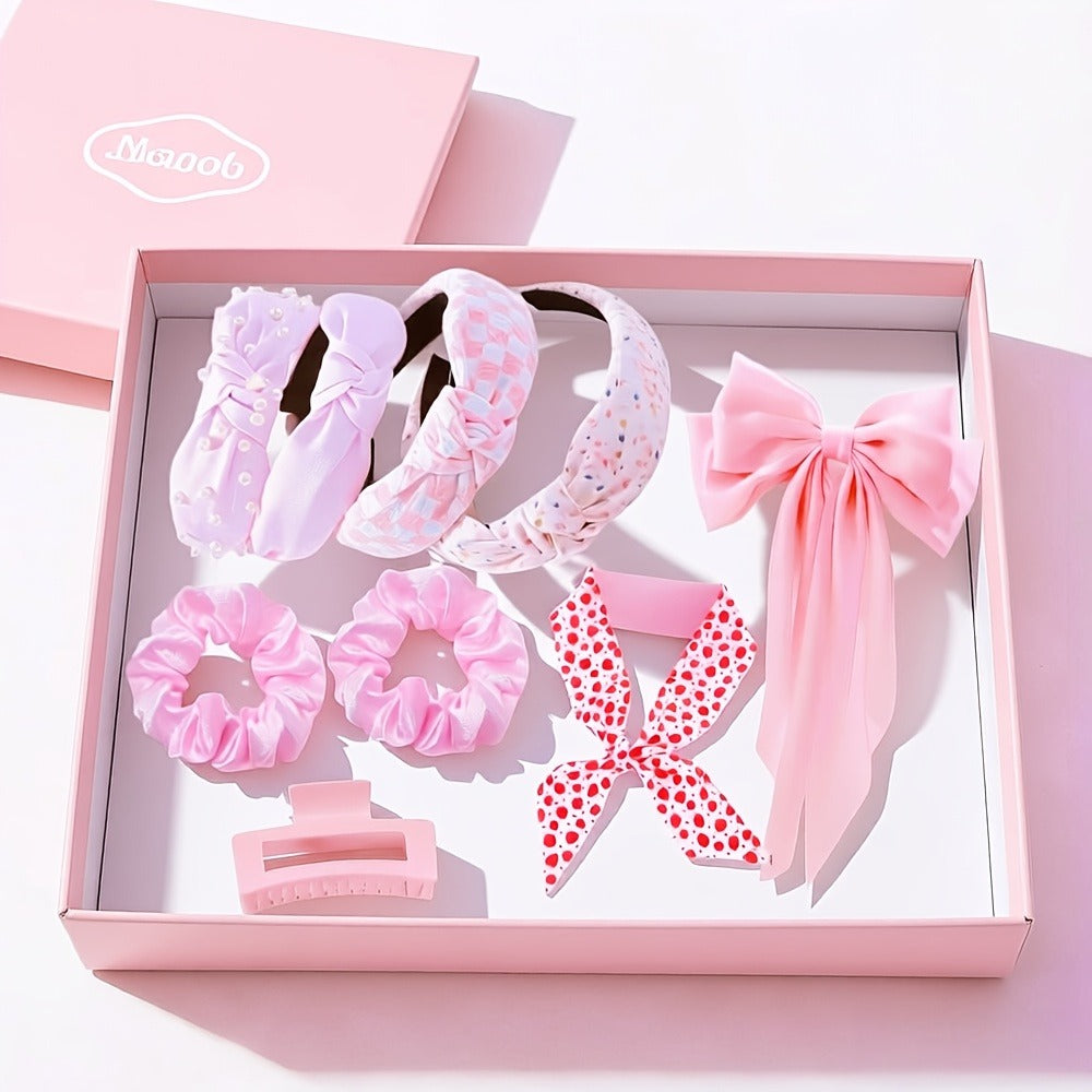 Hair Accessories Set with Headbands, Hair Clips, Hoops and Hair Rings, Bow and Elastic Styles, 14 Color Options