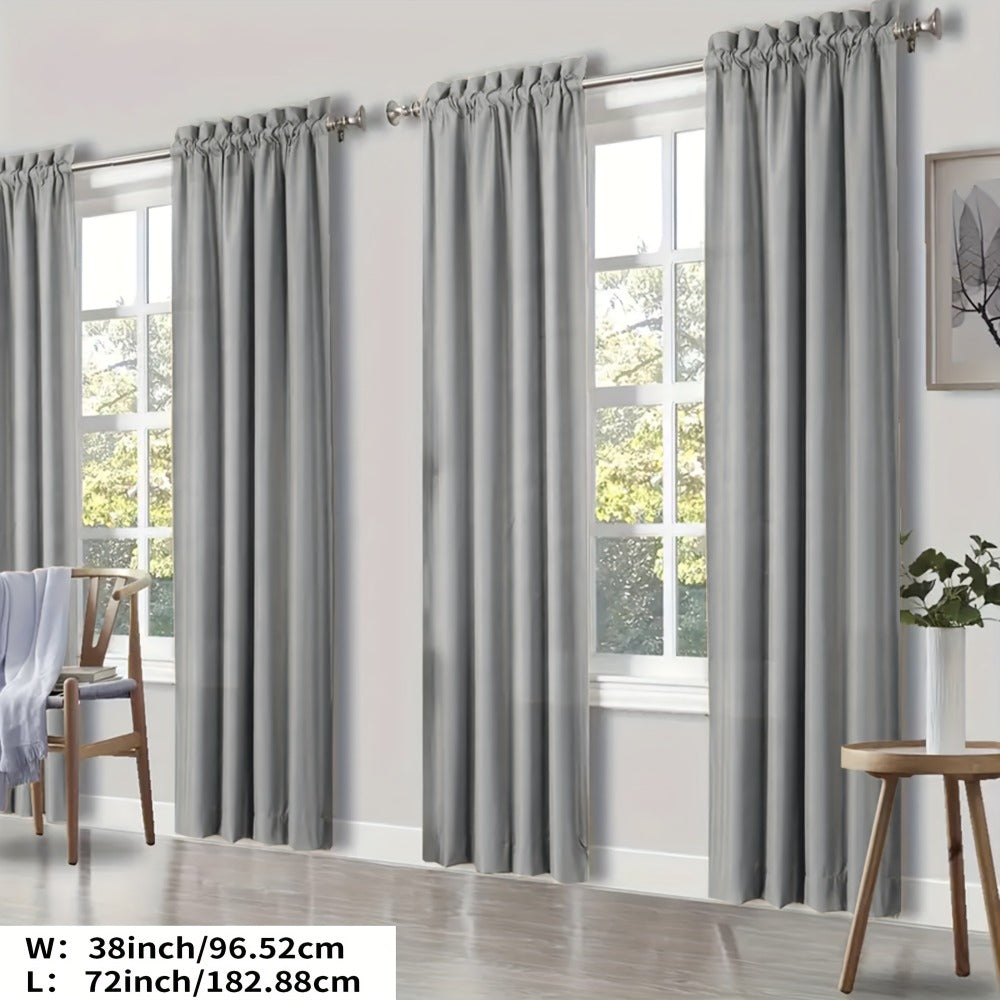 Blackout Curtains 4 Panels Thermal Insulated Room Darkening Drapes – Rod Pocket, Energy Saving, Solid Color for Bedroom & Living Room, 7 Colors & Multiple Sizes