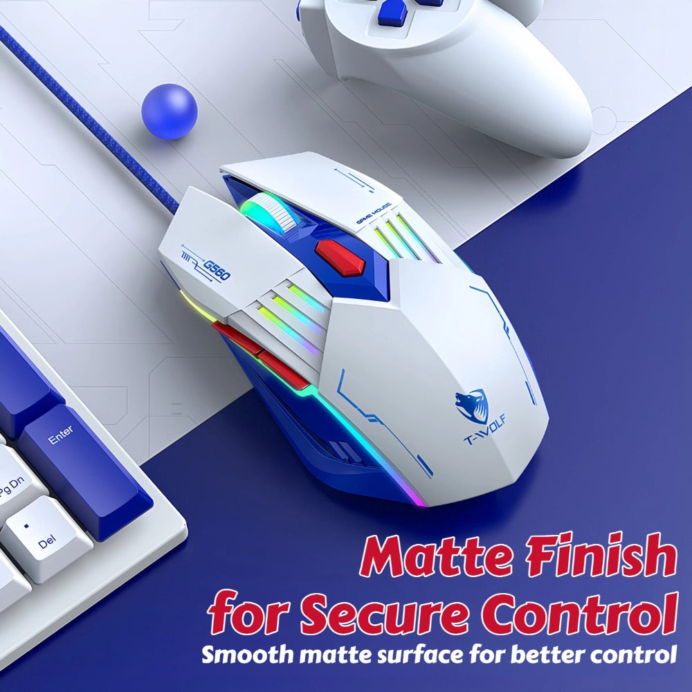 Programmable RGB Gaming Mouse Wired Ergonomic Pro-Grade with Turbo Click Multi-Mode DPI Sensitivity Dynamic RGB Lighting Forward Back Buttons USB Plug & Play for PC Laptop Mac Multiple Models
