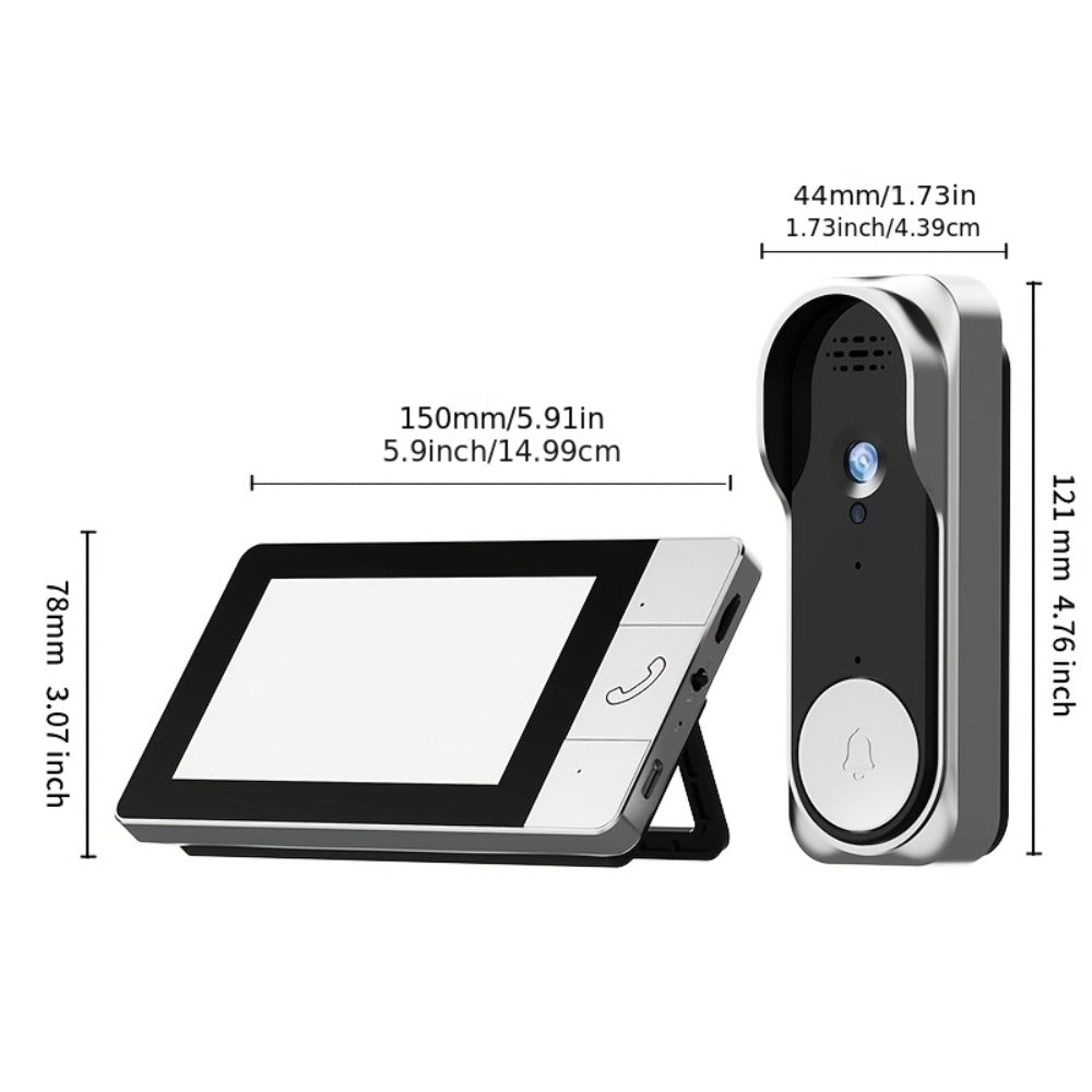Wireless Security Camera System with Video Doorbell, Indoor Outdoor Surveillance, Long Battery Life, Two-Way Audio, Night Vision, Motion Detection, Smart App Control for Home Apartment Front Door