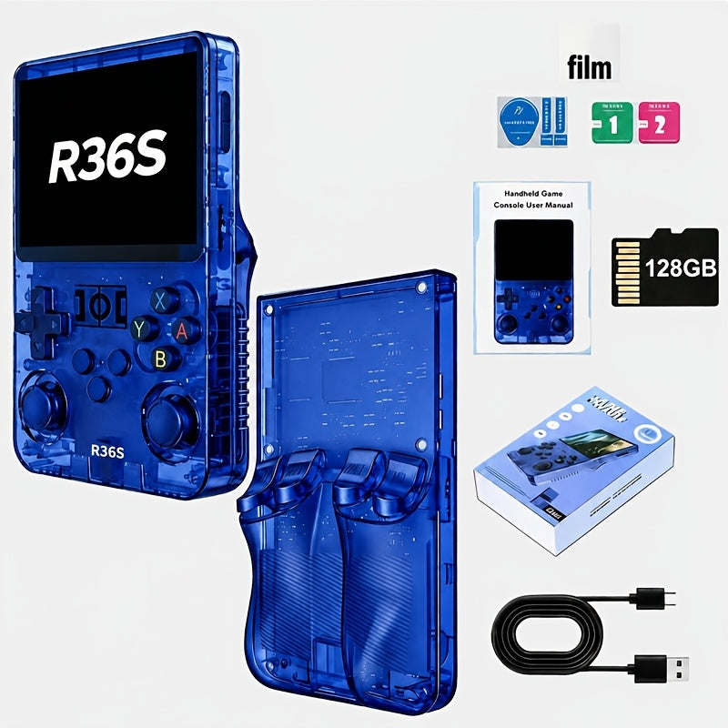 Retro Handheld Game Console R36S2 with 3.5-Inch IPS HD Screen, 3000mAh Battery, TF Card Expansion & HD TV Output – Portable Plug and Play Emulator Gaming Device, 5 Colors, Gift for Kids & Adults