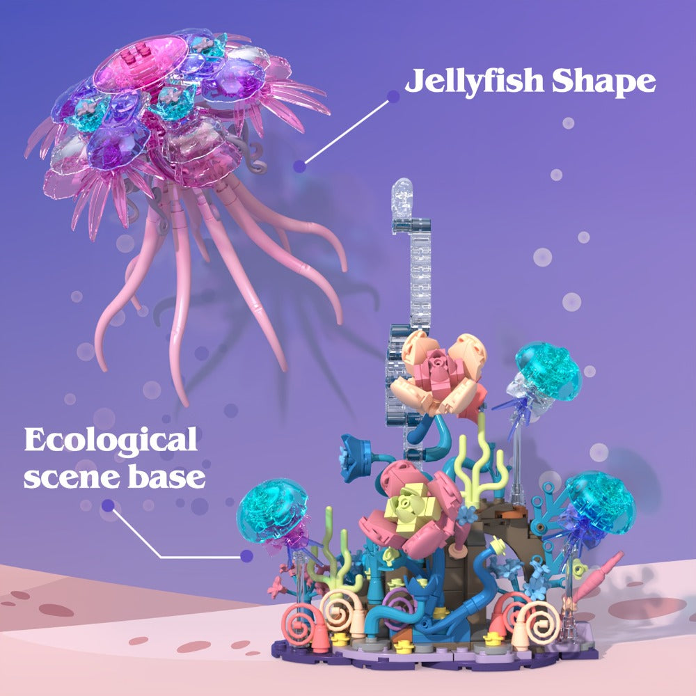 526-Piece Jellyfish Building Block Display Model for Desk or Shelf