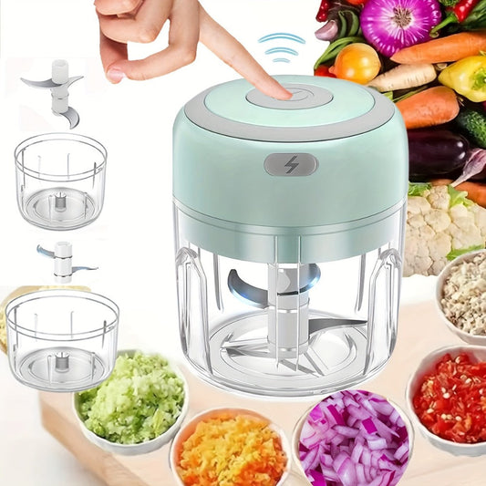 Mini Food Processor, USB Rechargeable 9.47 oz Chopper in Green, White or Pink