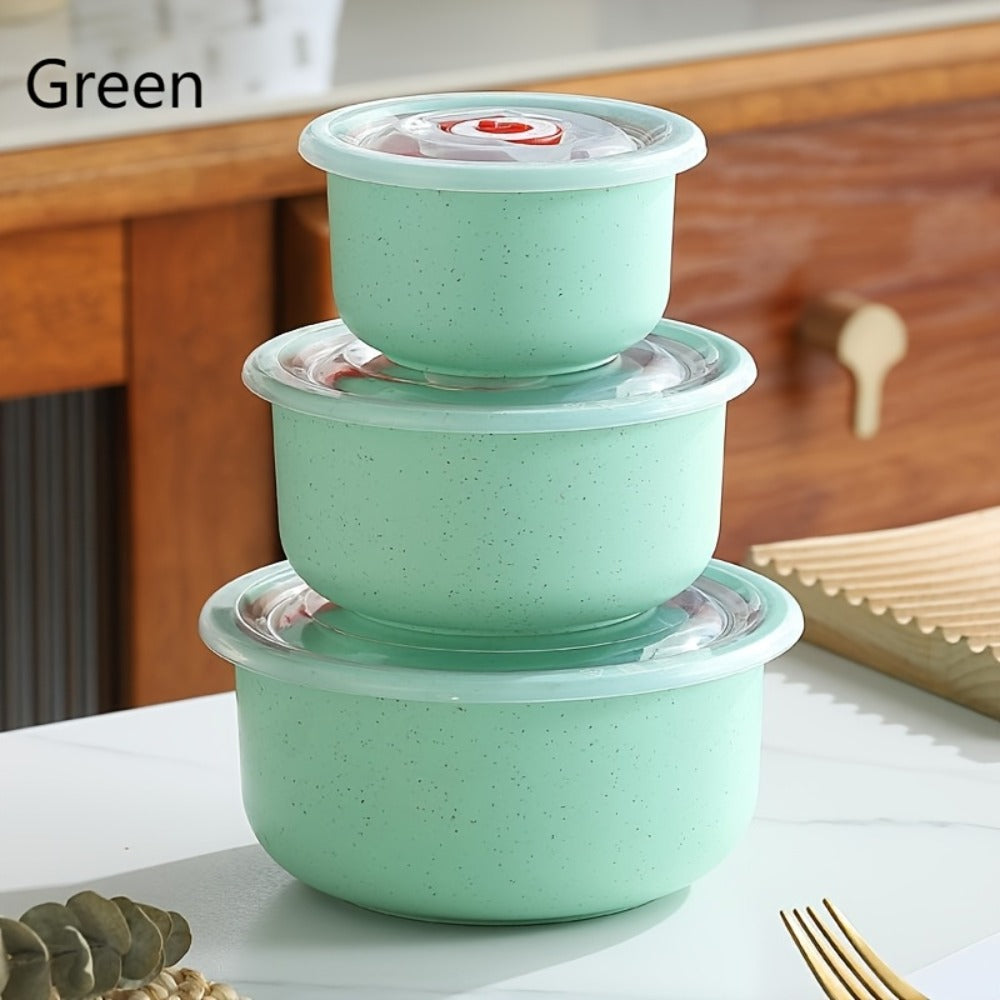 Refrigerator Storage Containers Large Capacity 3/4pcs Airtight - Keeps Fruit Vegetable Meat Egg Dumpling Fresh, Stackable Space-Saving Plastic Food Storage Boxes for Kitchen Fridge, Purple Green Blue Beige