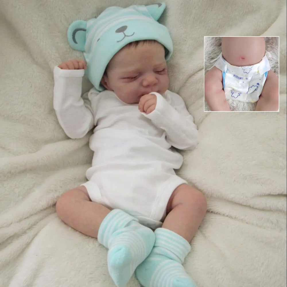 19-Inch Full Vinyl Reborn Baby Doll with Closed Eyes & Movable Limbs
