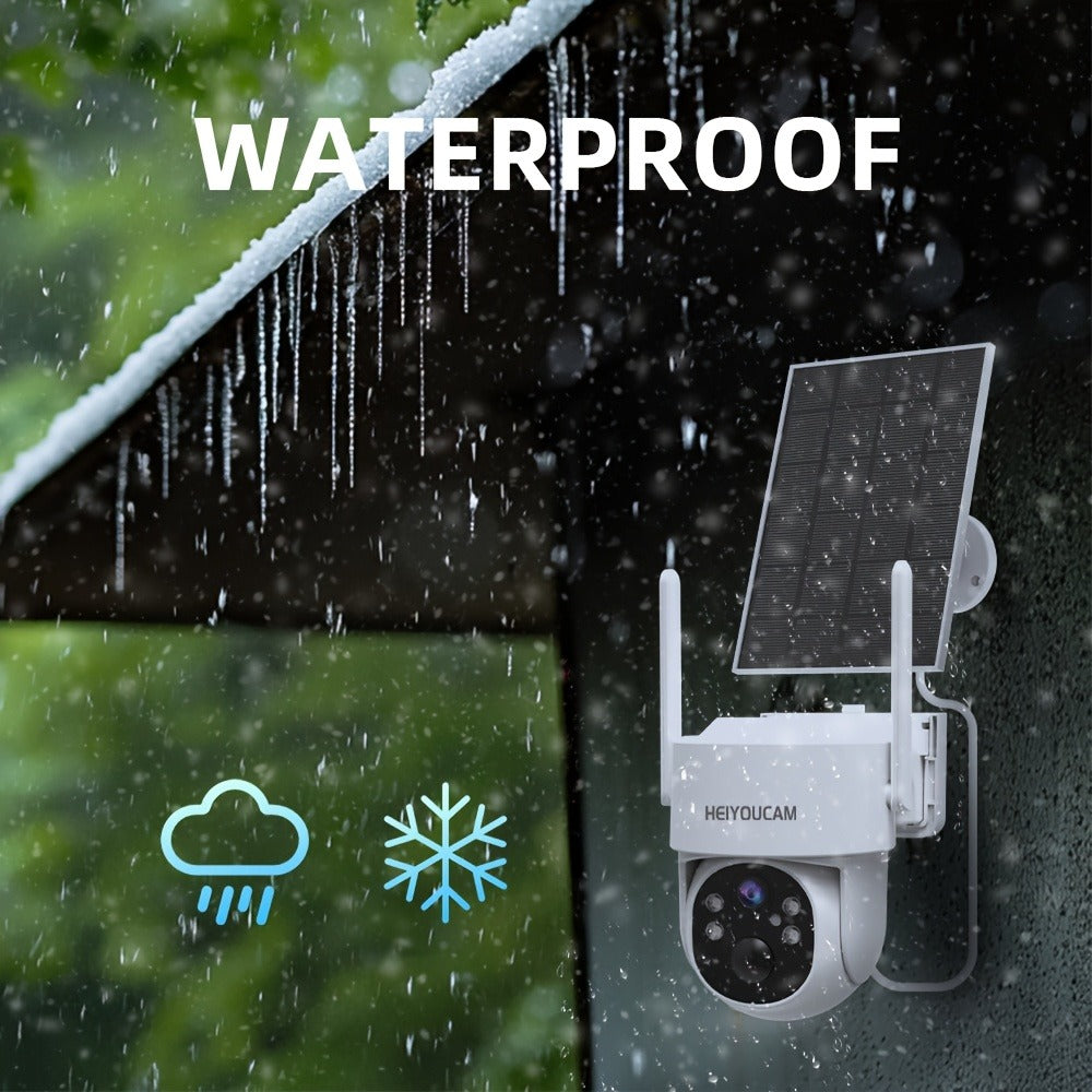 360° Solar PTZ Outdoor Security Camera 3MP, AI Human Auto-Tracking, Smart Siren Alarm, Spotlight Color Night Vision, Two-Way Audio, Weatherproof WiFi – Wire-Free Solar CCTV with Active Deterrent