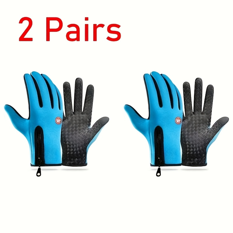 Thermal Touchscreen Gloves for Men & Women – Windproof Full-Finger Winter Gloves | Polyamide Warm Anti-Slip Outdoor Gloves | Available in 1 Pair or 3-Pack | S M L XL | Black Pink Blue