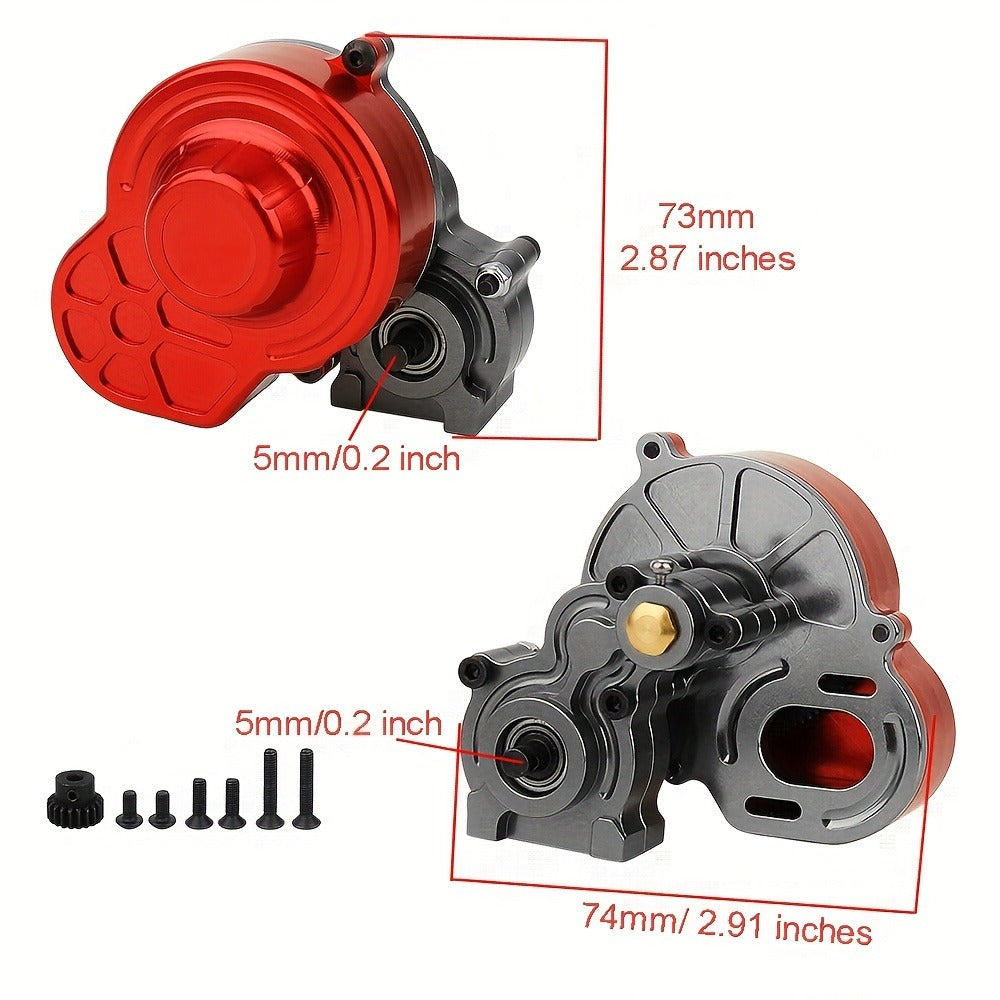 LCG Metal Gearbox with Motor Gears for 1/10 RC Crawler, SCX10/WRAITH