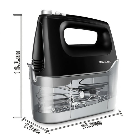 Electric Hand Mixer 250W with 6 Speeds, Turbo, 5 Attachments and Storage Case