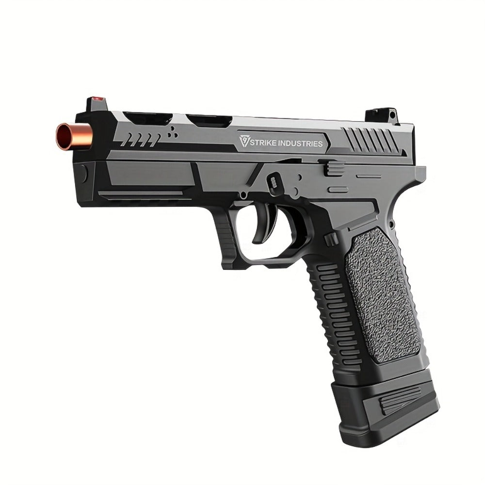 G17 Soft Bullet Toy Gun for Boys – Automatic Rapid Fire Foam Dart Blaster Pistol | Realistic Textured Grip | Outdoor Shooting Game Toy | Black & Silver | Kids Gift Ages 6+