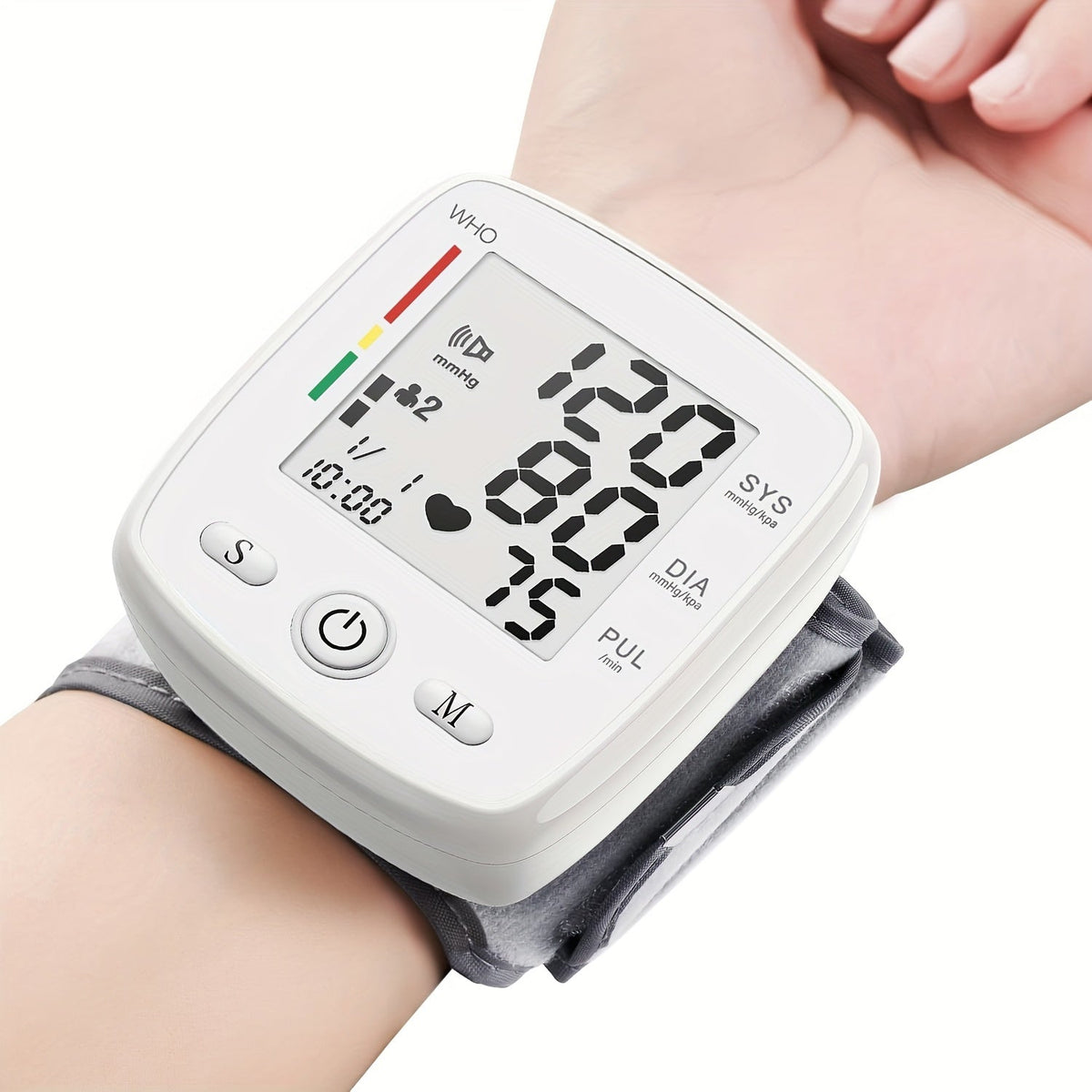 Wrist Blood Pressure Monitor - Digital BP Monitor Rechargeable with 2×99 Memory, Large LCD Display, Voice Broadcast & Portable Case for Home & Travel Use (Black / White / BP188W)