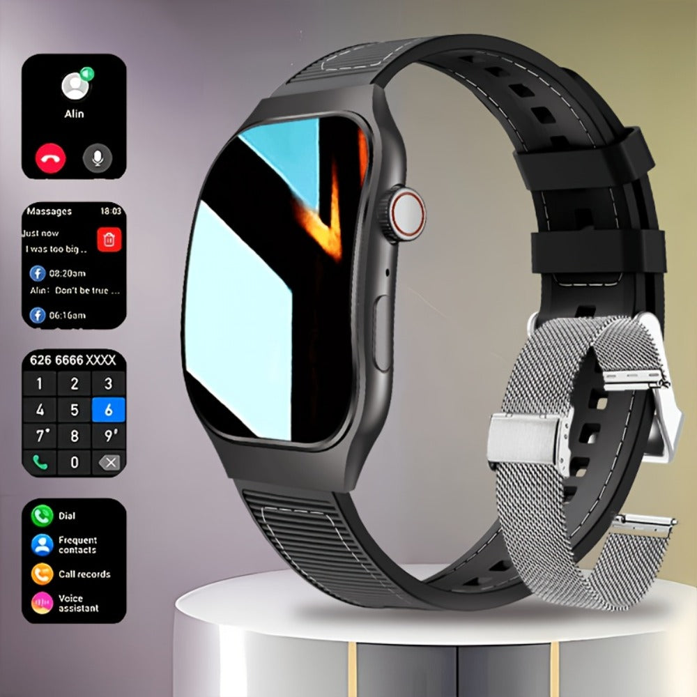 Curved Screen Smartwatch 1.96" HD 360° Panoramic Display, Bluetooth 5.2 Wireless Calling, Heart Rate Sleep Fitness Tracker, Rechargeable Battery, Outdoor Sports Fashion Watch for Men & Women
