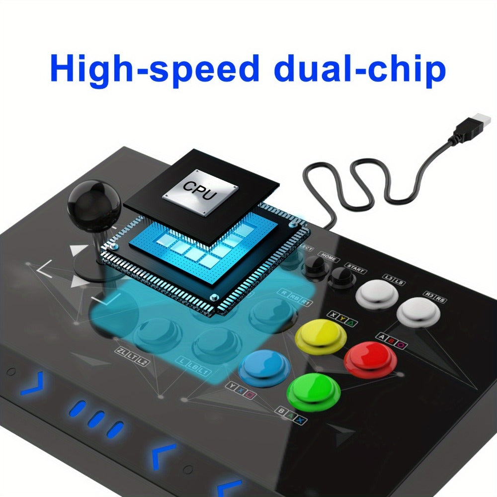 Arcade Stick DOYO KT511 for Nintendo Switch, PS3, PC & Android – 8-Way Square Gate Joystick, Turbo Function, Metal Case, Ergonomic Fighting Game Controller for Street Fighter & Beat-Em-Up Games