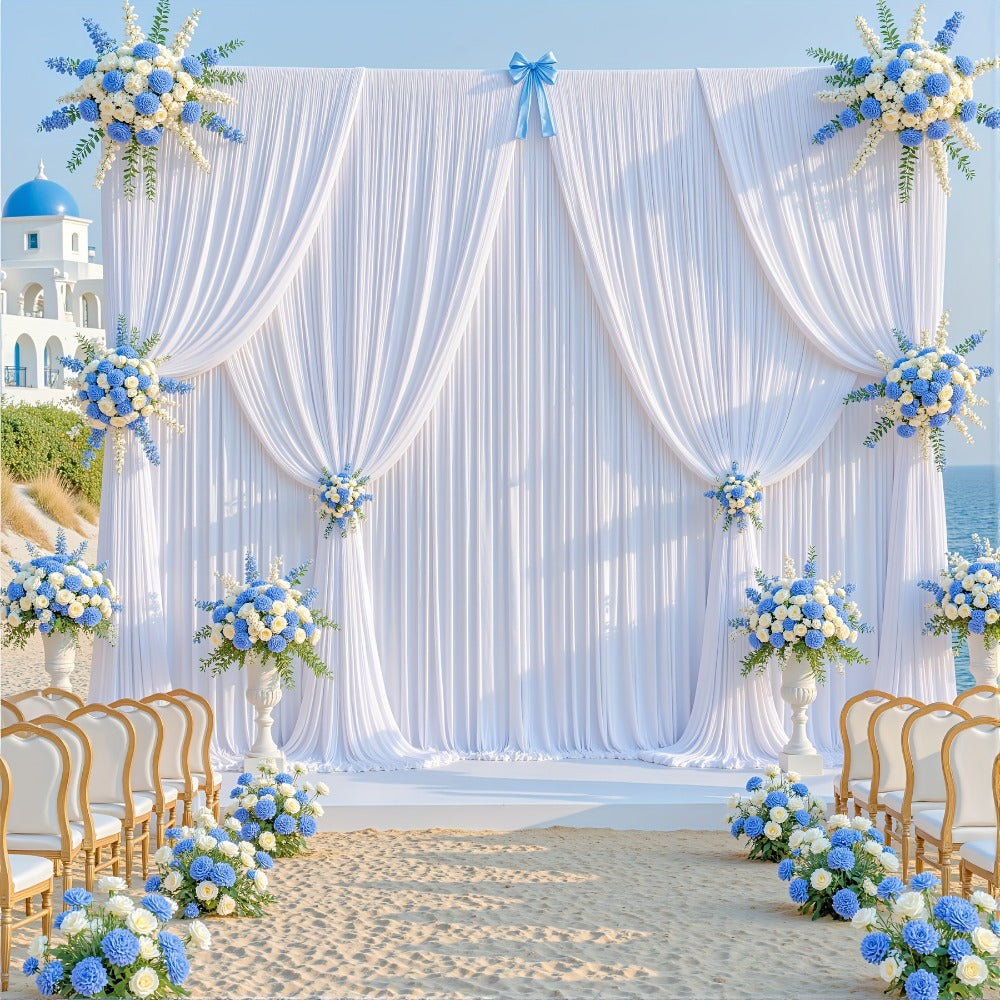 4-Pack 5x10ft Elegant Spandex Photography Backdrop | Wear-Resistant, Wrinkle-Free, Soft & Opaque Party Decoration Banners for Weddings, Birthdays, Stages, Exhibitions & Events