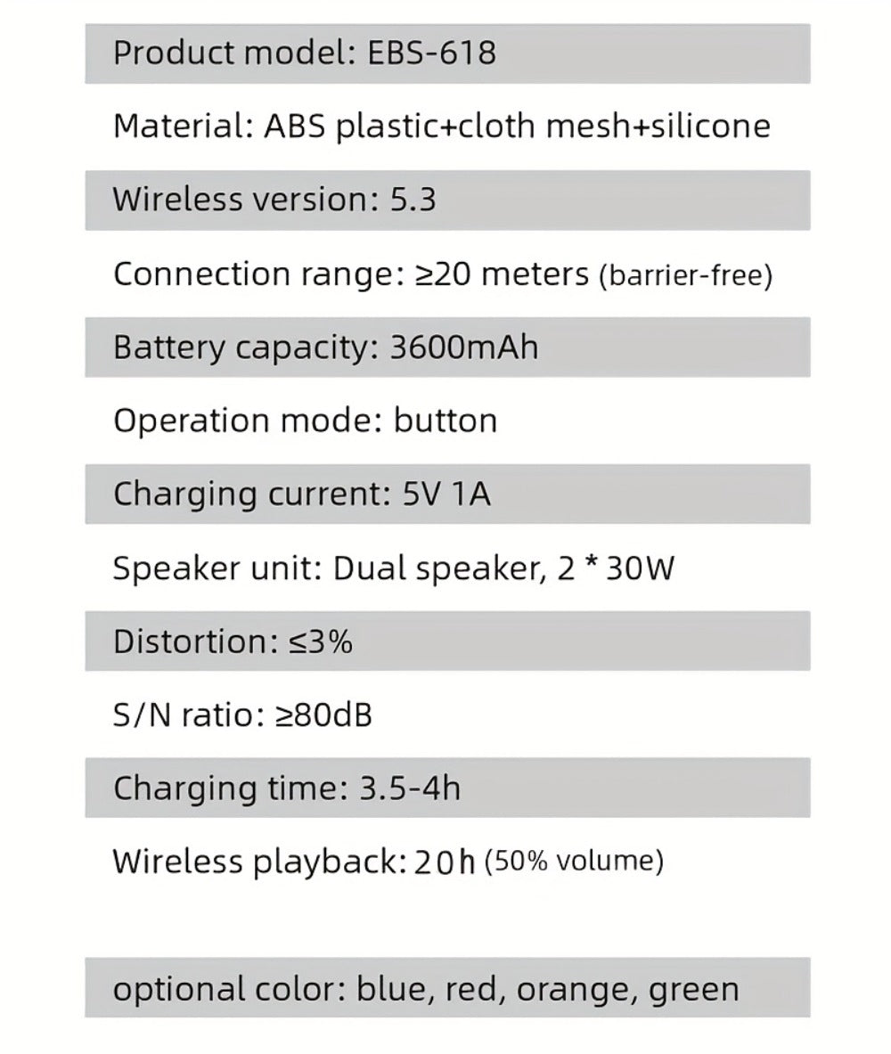 Portable Outdoor Bluetooth Speaker 60W High-Power Subwoofer – 7-Mode RGB Ambient Lighting, Long Battery Life, Type-C Charging, Loud Wireless Speaker for Family Outdoor Parties & Camping