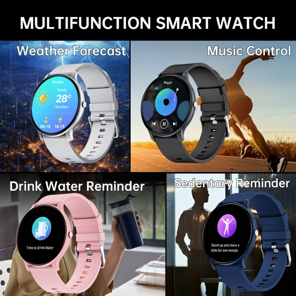 IP68 Waterproof Fitness Tracker Smartwatch, SIM-Free Wireless Calling, Music Control, Step Counter Pedometer & Distance Meter, 100+ Sport Modes, Heart Rate SpO2 Sleep Tracker, Rechargeable Battery – Android & iPhone Compatible