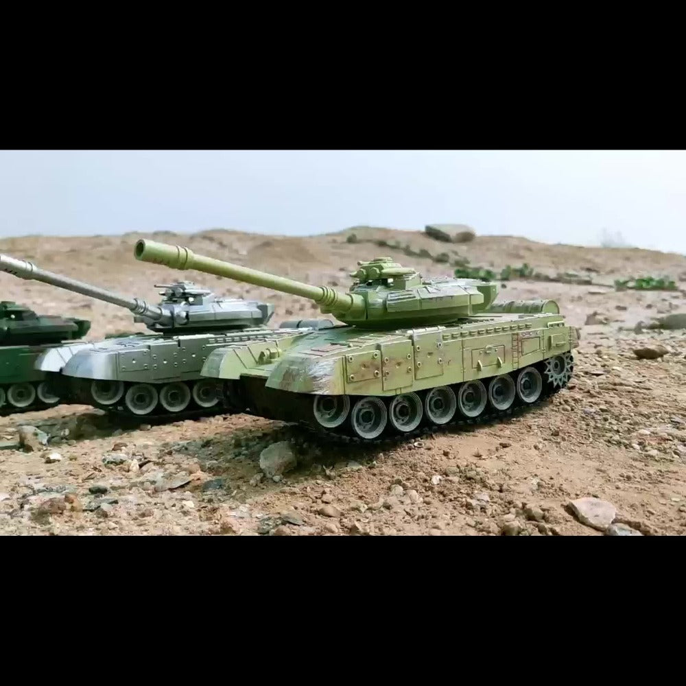 RC Military Tank, 2.4GHz All-Terrain Tracked Armored Vehicle with Turret Rotation, Ages 6+