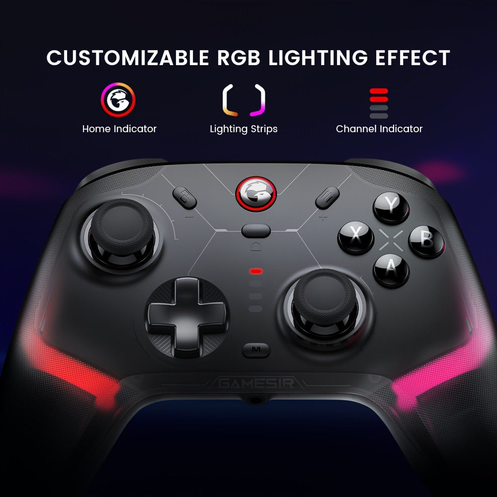 GameSir Cyclone 2 Wireless PC Controller with Mag-ResTMR Sticks, 1000Hz Report Rate, Hall Effect & Micro 2-in-1 Triggers, RGB Lighting & Charging Dock – Compatible with PC, Switch, iOS & Android