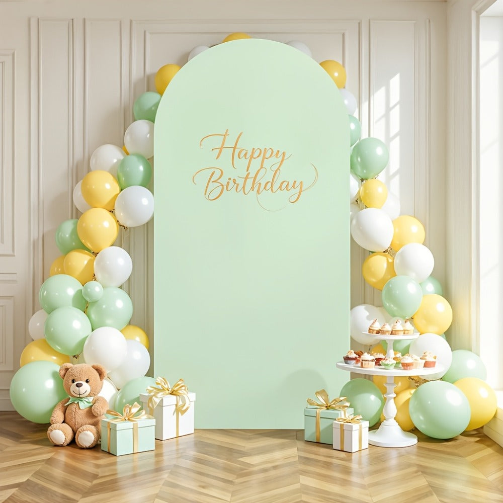 Arch Backdrop 6ft Spandex Photography Background – Stretchable Wrinkle-Free Polyester with Bottom Zipper for Party, Wedding, Gender Reveal & Birthday Photo Booth Prop