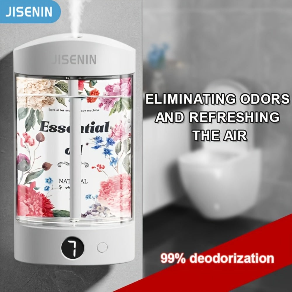 Mini Aroma Diffuser & Humidifier 2-in-1 Portable USB Rechargeable – 7-Level Timer, Silent Operation, LED Display, Auto Shut-Off, Essential Oil Bundles for Home Car Office Travel