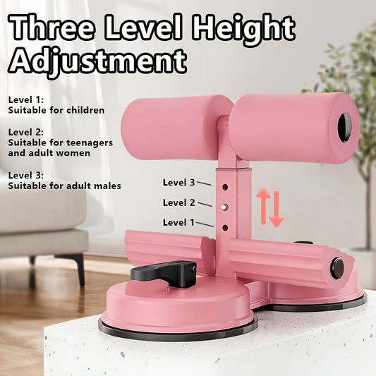 Adjustable Sit-Up Bar with Resistance Bands and Dual Suction Cups