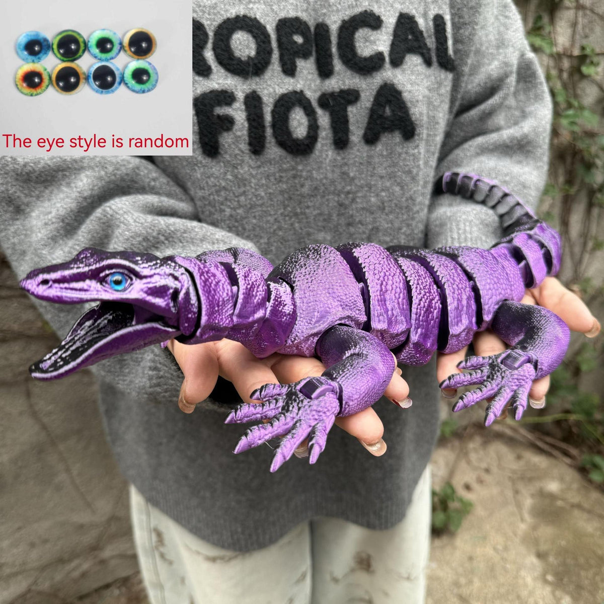 Giant Lizard Figurine 21 Inch 3D Printed – Realistic Reptile Animal Model Openable Mouth Easy 3-Part Assembly 7 Color Styles, Desk Decor Unique Gift for Kids Adults Reptile Lovers