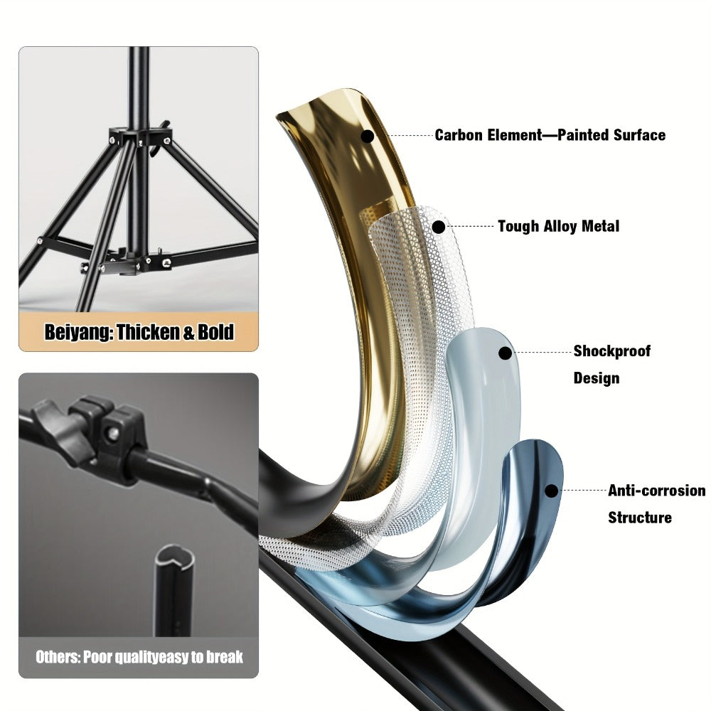 10x20ft Backdrop Stand Kit – BEIYANG Adjustable Iron Background Support System with Carrying Bag & Clamps for Photography Studio, Video, Birthday Parties & Trade Show Display