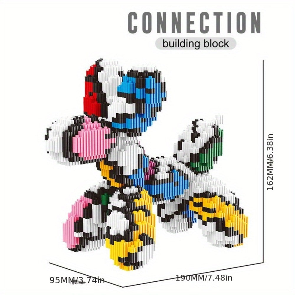 Balloon Dog Building Blocks Set, Pop Art Brick Sculpture Display Model, 5 Color Options