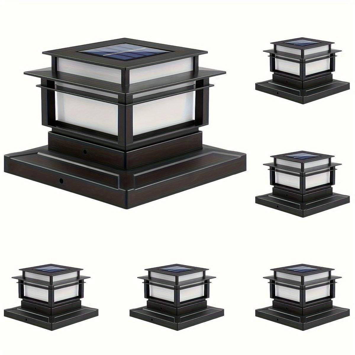 Solar Post Cap Lights for Fence Deck 6 Pack - Outdoor Bright LED Waterproof Auto Dusk to Dawn for Garden Porch Patio Stair Railing Newel Post Driveway Pillar Decoration
