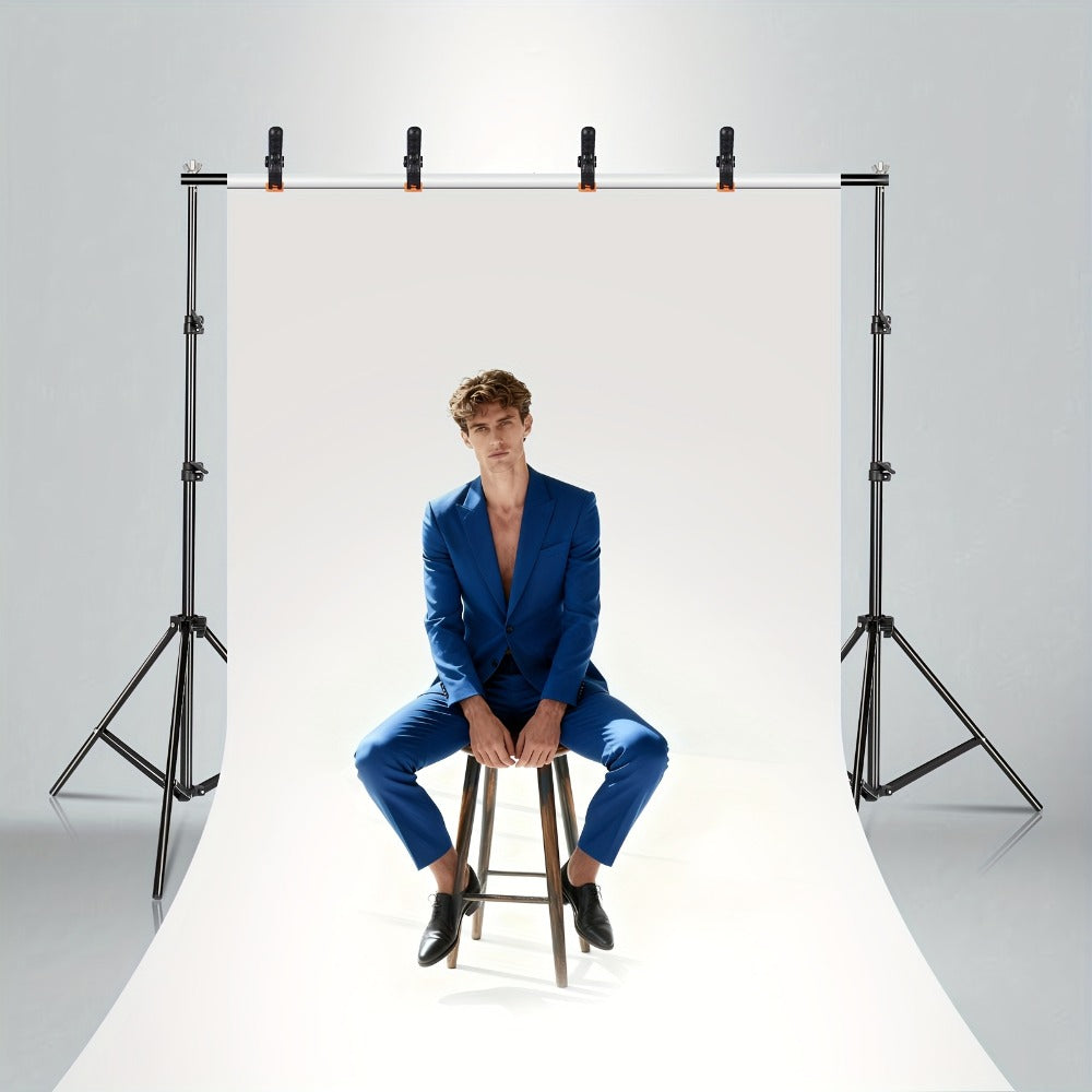Backdrop Stand 10x7Ft Adjustable Photo Studio Background Support Kit with 4 Crossbars 4 Clamps Carry Bag for Parties Events Weddings Decoration Photography SH