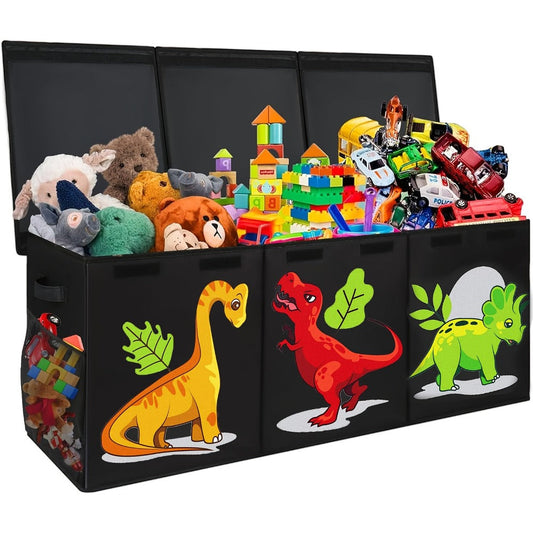 Kids Collapsible Storage Box with Flip-Top Lid, Unicorn or Dinosaur Design
