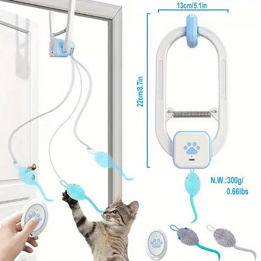 Remote Control Flying Bird Cat Toy for Indoor Play, Blue Single or 2-Pack