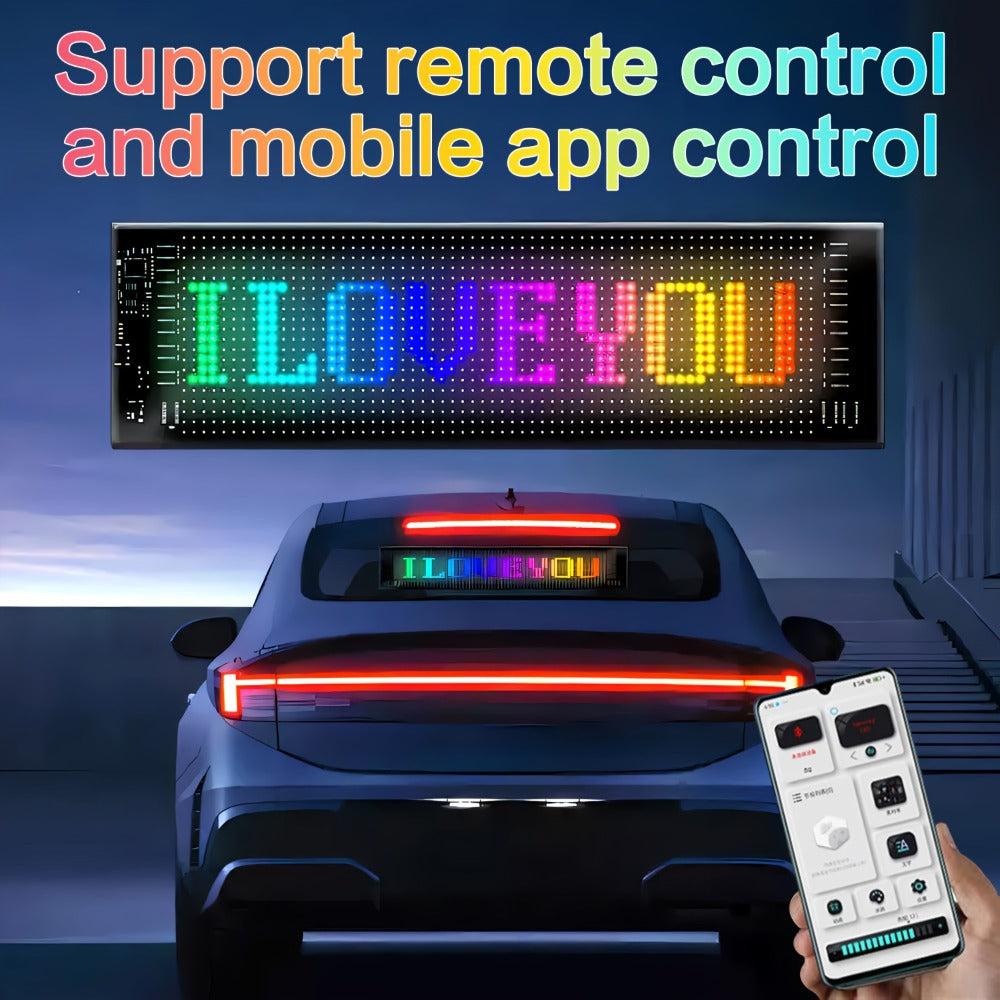 Programmable RGB LED Pixel Display Panel App Controlled – Music Sync DIY Text Animations Flexible Ultra-Thin Screen for Game Room Home Theater Car Dashboard Store Window Decor – 16x32 16x96 20x64