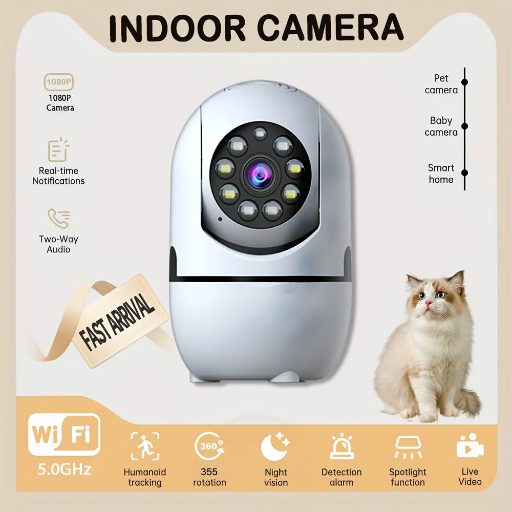 Indoor Security Camera 4 Pack Alexa Compatible 355 Pan Tilt Night Vision Motion Detection Two-Way Talk Baby Pet Monitor Dual Band 2.4G 5GHz WiFi Cloud 256GB SD Card