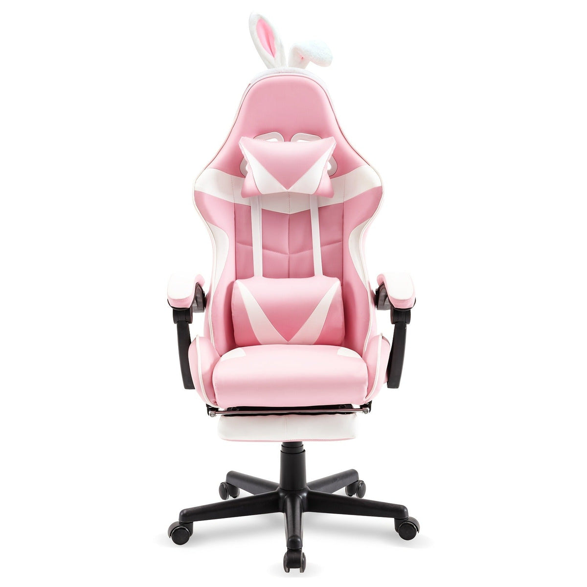 Gaming Chair Ergonomic Esports Chair – Skin-Friendly PU Leather, Thickened Board, Linkage Armrest, Adjustable Footrest & Headrest, Multi-Angle Reclining Office Game Chair, Solid Color, Black or Red
