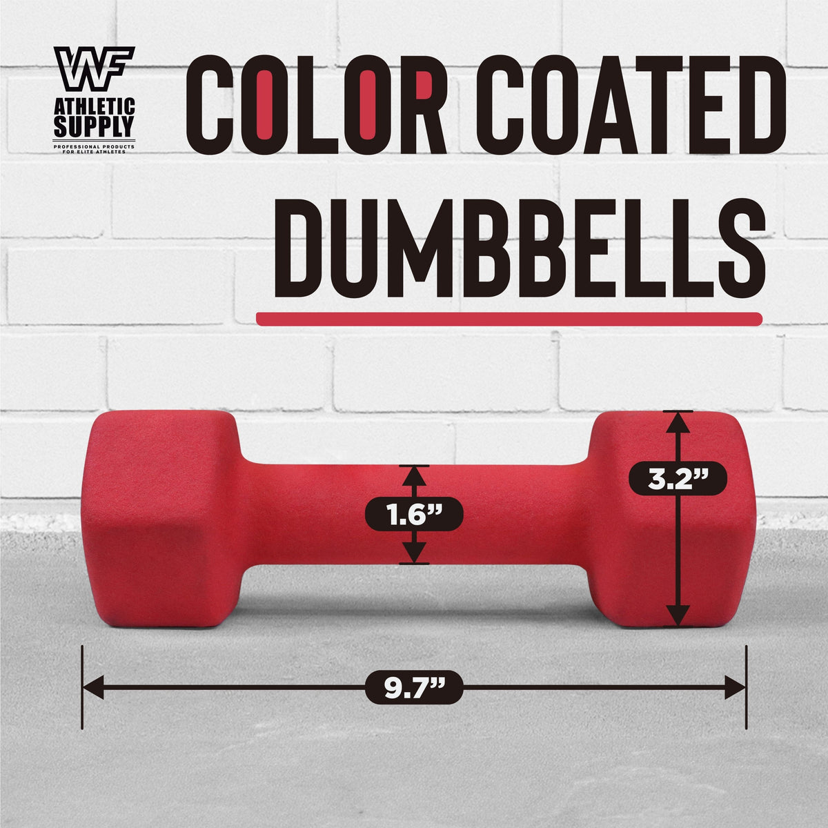 Neoprene Dumbbells Pair with Non-Slip Hex Shape – Color-Coded Hand Weights for Women & Men, Strength Training, Home Gym & Aerobics – 2LB to 15LB Available in Yellow, Green, Red, Blue & Gray