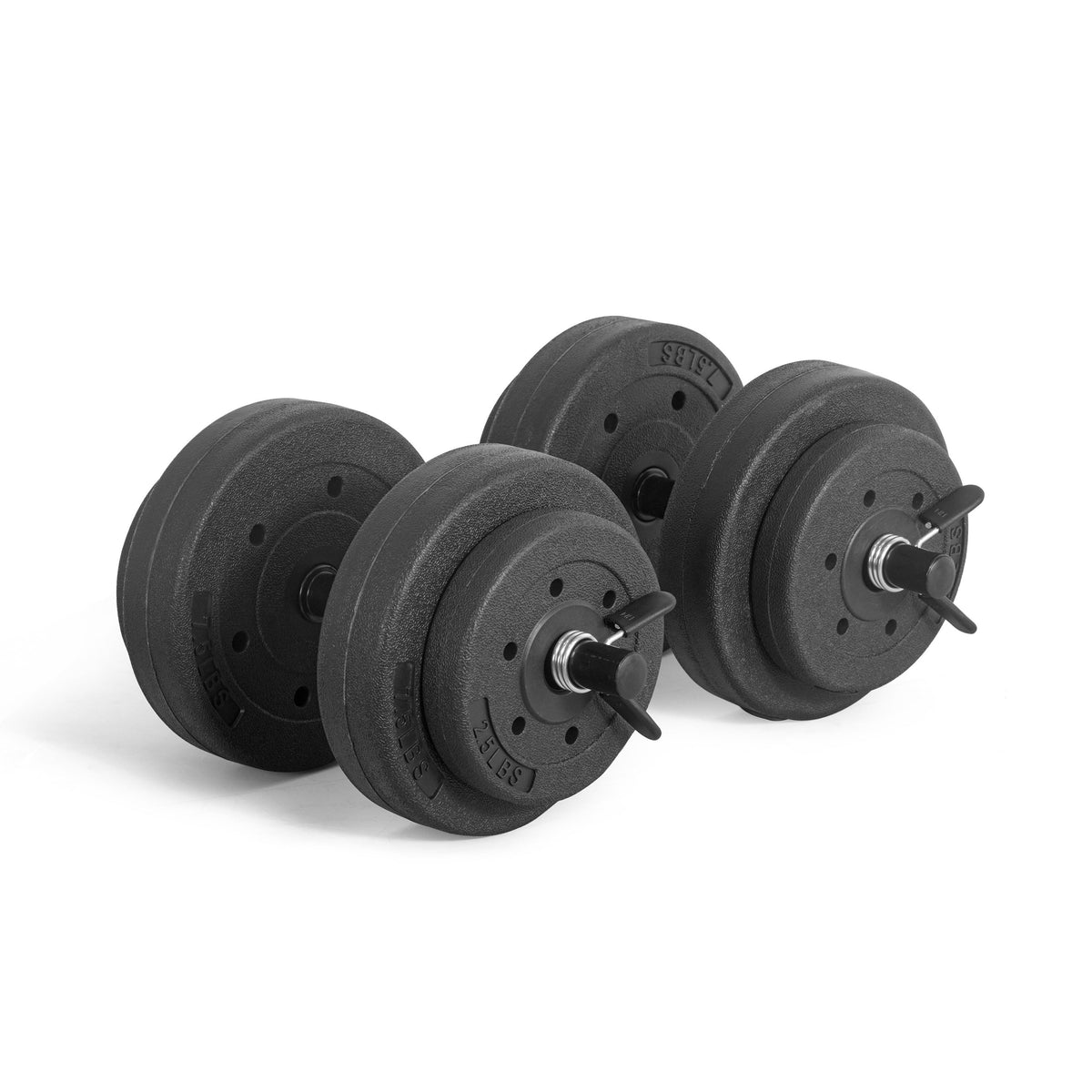 Vinyl Dumbbell Set 40LB All-Purpose with 2.5LB & 7.5LB Weights and Spring Collars for Strength Training & Home Gym Workouts