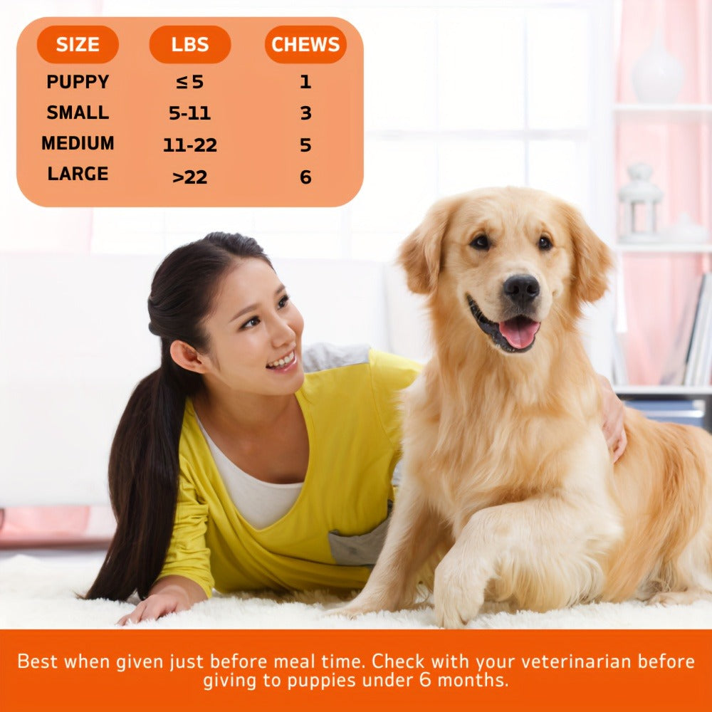 Dog Calming Chews 120ct | Natural Relaxation & Stress Relief Supplement for Dogs, Emotional Balance Support, Chill-Out Canine Soft Chews for Anxiety, Thunderstorms & Separation, 200g / 7.05oz