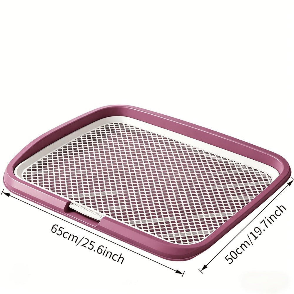 Indoor Dog Potty Tray with Removable Grating - Leak-Proof Puppy Training Toilet, Washable Pee Pad Holder for Apartments, Easy Clean Dog Bathroom, 7 Colors, Small & Large Sizes
