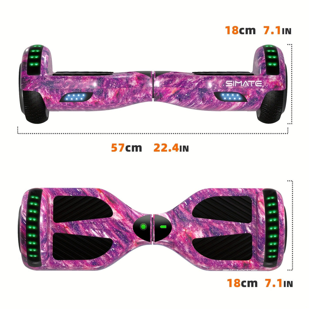 Self Balancing Hoverboard 6.5" LED Light Up Wheels 300W Motor 7.5MPH for Kids Teens Adults Multiple Colors