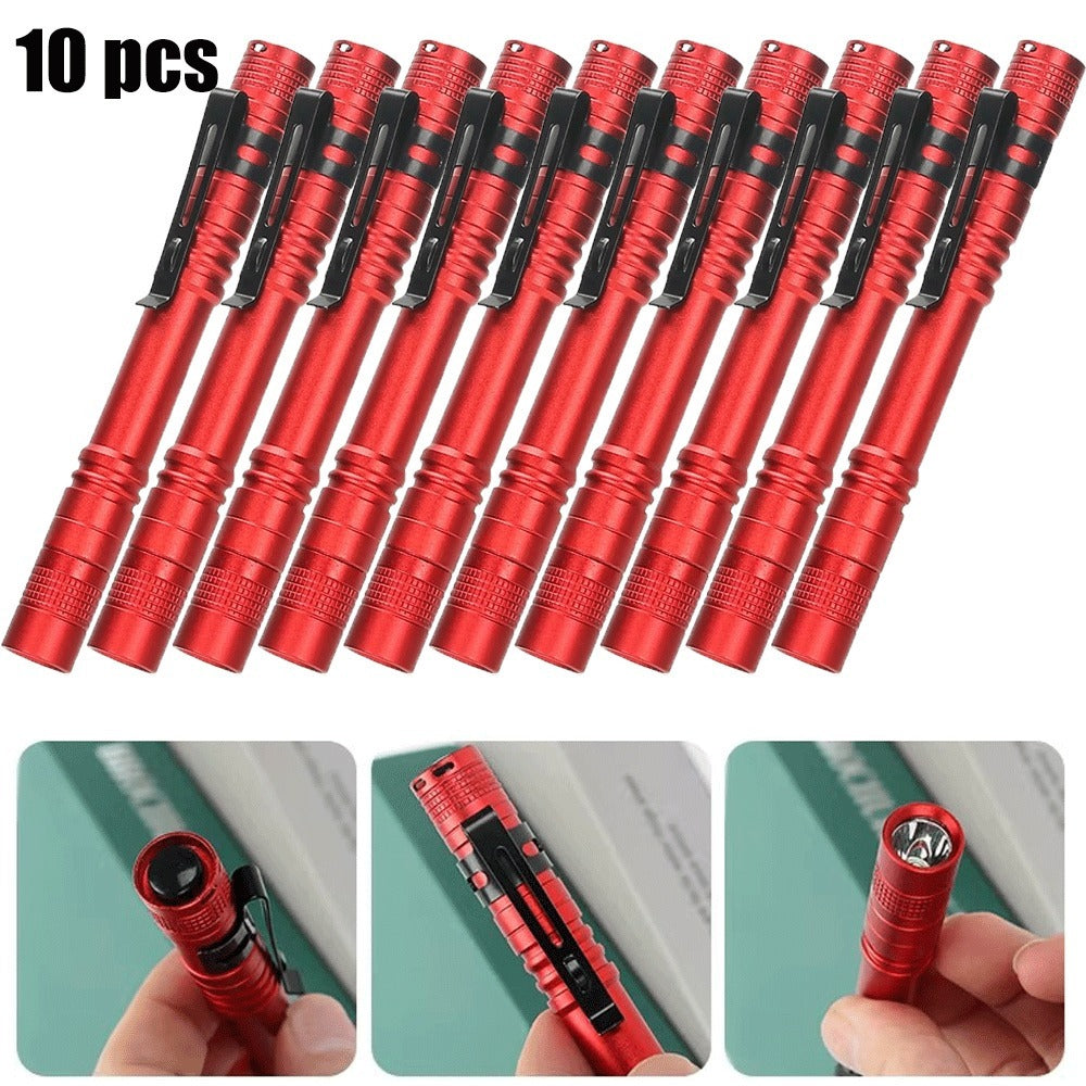 Pen Light Flashlights Bulk Pack with Clip - Mini Slim LED Pocket Torch for Camping, Outdoor, Home & Emergency Use, 5/10/20pcs (Batteries Not Included)