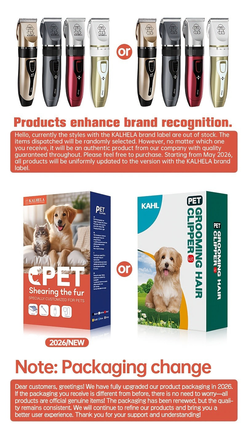 Pet Hair Trimmer USB Rechargeable Wireless Clipper for Dogs & Cats – Low Noise Electric Grooming Scissors, Lithium Battery, Home & Salon Use, Safe Low Voltage