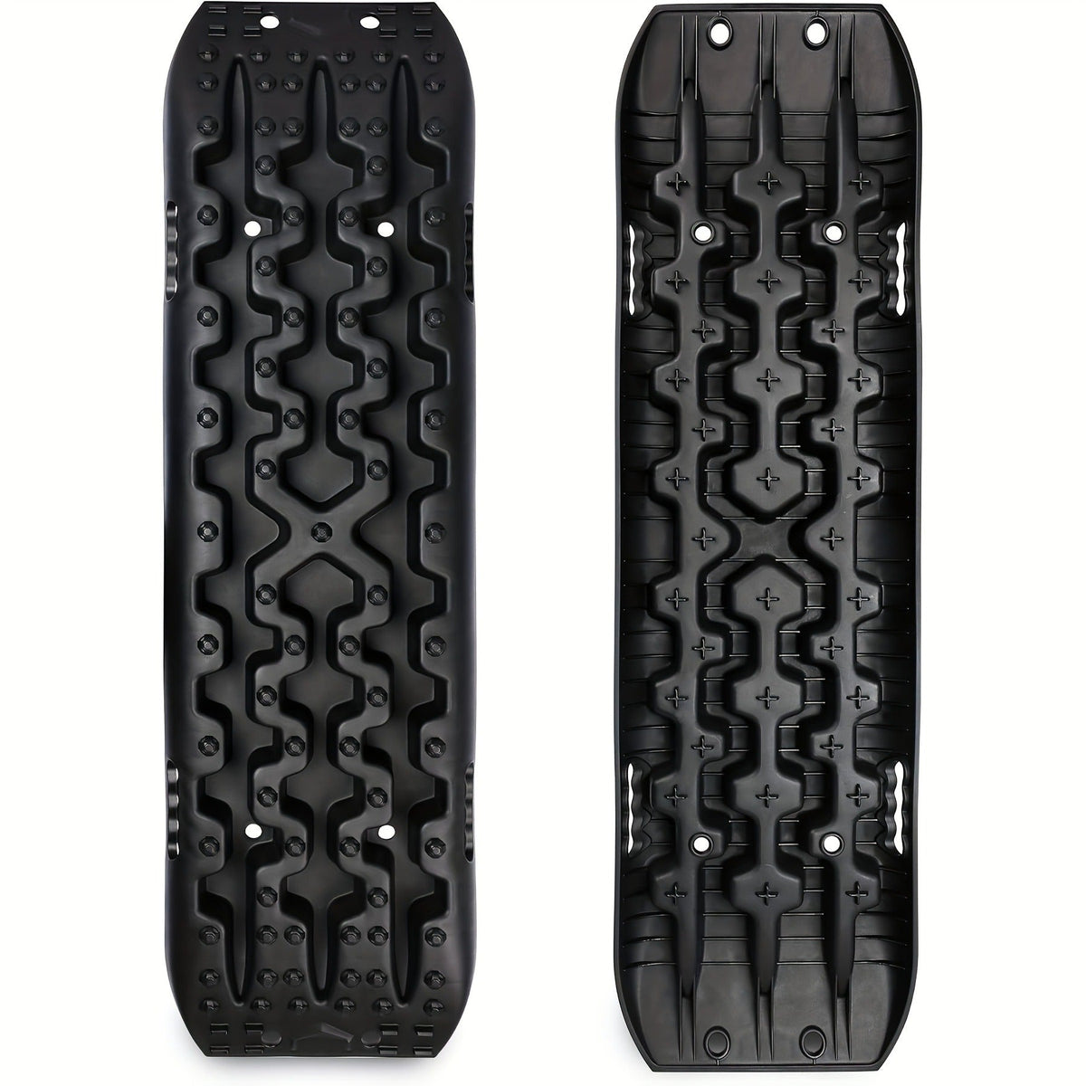 Off-Road Traction Boards Recovery Tracks 2-Pack – 10-Ton Capacity, 40”×11.8” PP Traction Mats for Sand, Mud & Snow, 4x4 Vehicle Recovery Boards with Carry Bag & Leash, Orange/Red/Black