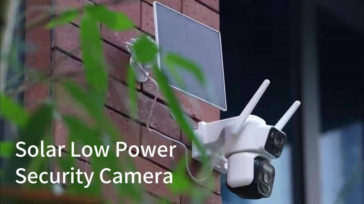 Dual Lens Solar Security Camera Outdoor Wireless WiFi Battery Powered with Color Night Vision, PIR Motion Detection, Two-Way Audio, Spotlight Alarm & 256GB TF Card Support – Wire-Free CCTV Surveillance
