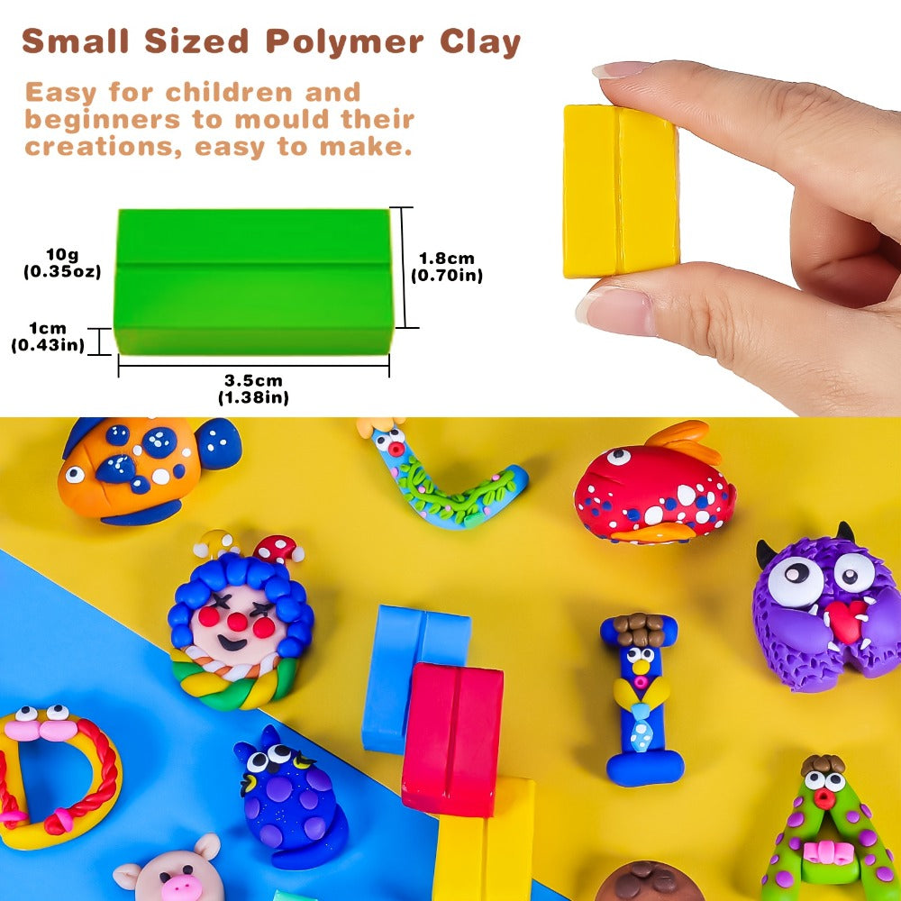 Oven-Bake Polymer Clay Kit in 50- or 100-Piece Options for Craft Projects