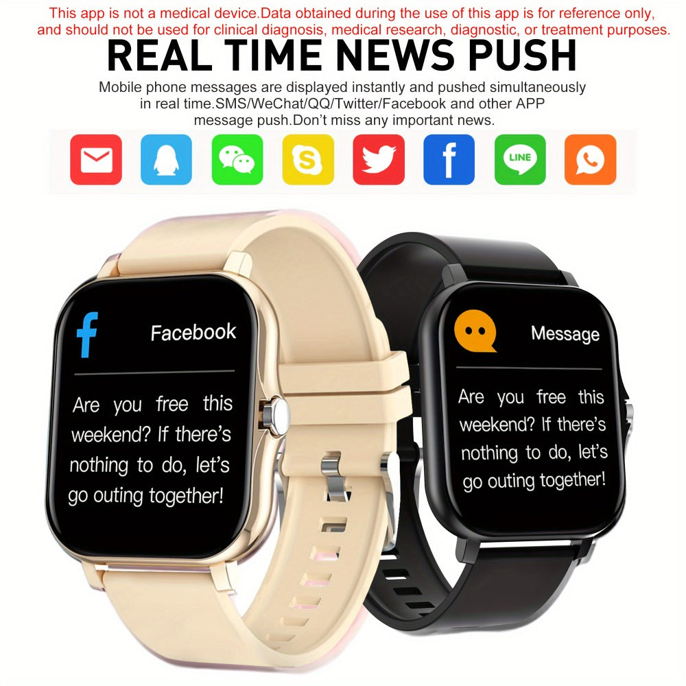 Fitness Tracker Smartwatch with Pedometer, Calorie & Distance Tracker, Customizable Watch Faces, Call & SMS Alerts, Multi-Sport Modes – Unisex Android & iPhone Compatible