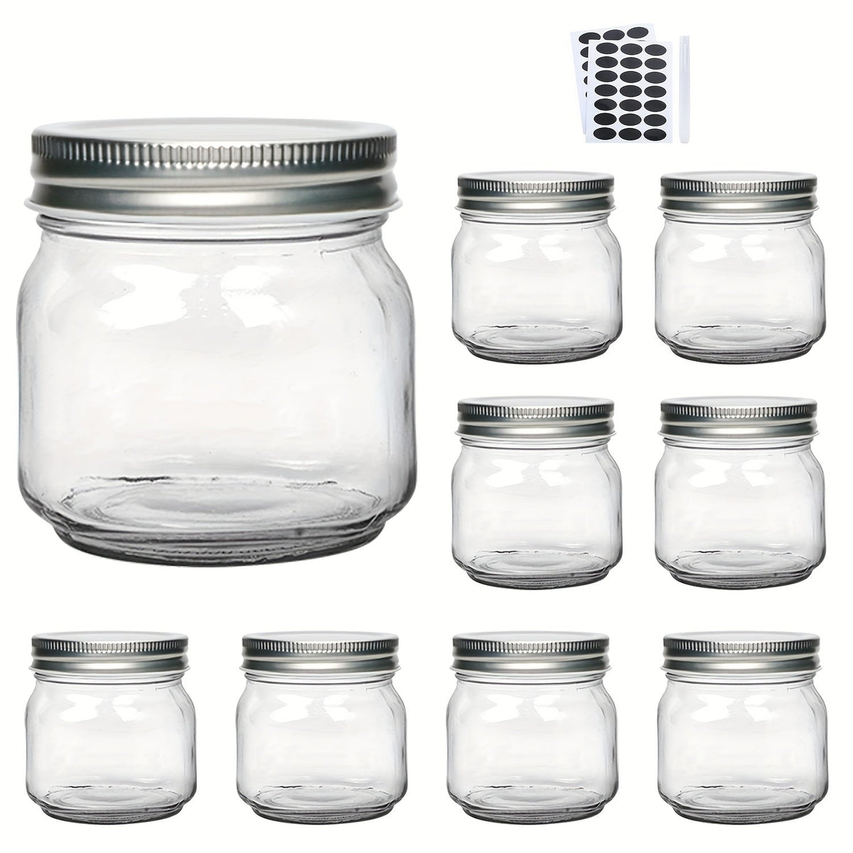 Mason Jars 8oz Glass Jars with Lids – 9/18/27/36 Pack Regular Mouth Canning Jars for Storage, Spices, Jelly, Jam, Honey & Caviar | Dishwasher Safe Spiral Lid Kitchen Storage Containers Set